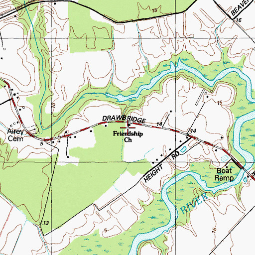 Topographic Map of Friendship Church, MD