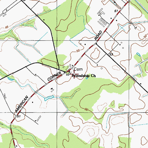 Topographic Map of Friendship Church, MD