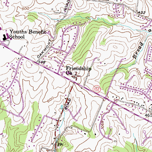 Topographic Map of Friendship Church, MD
