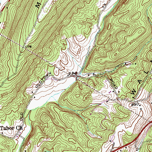 Topographic Map of Frog Hollow, MD