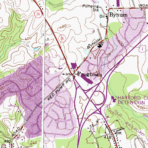 Topographic Map of Frogtown, MD