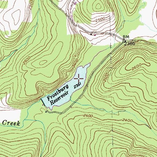Topographic Map of Frostburg Reservoir, MD