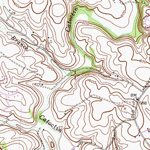 Topographic Map of Frostown Branch, MD