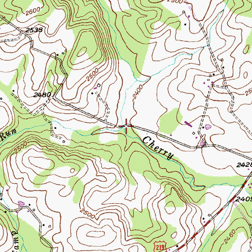 Topographic Map of Frozen Camp Run, MD