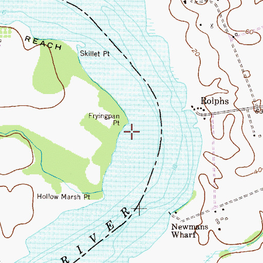Topographic Map of Fryingpan Point, MD