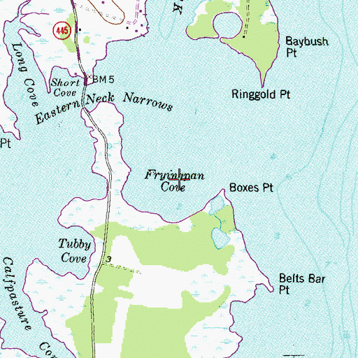 Topographic Map of Fryingpan Cove, MD