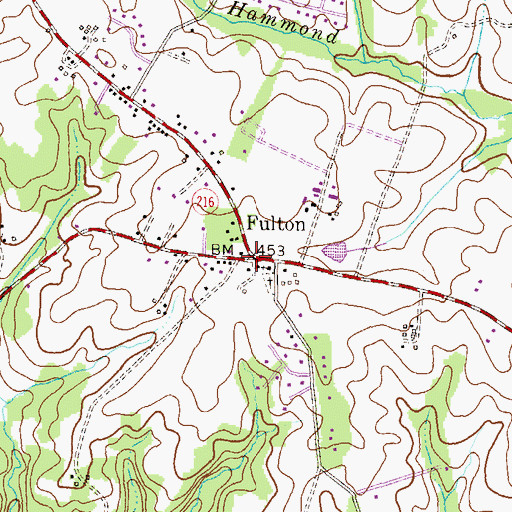 Topographic Map of Fulton, MD