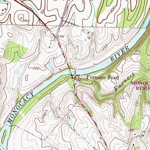 Topographic Map of Furnace Branch, MD