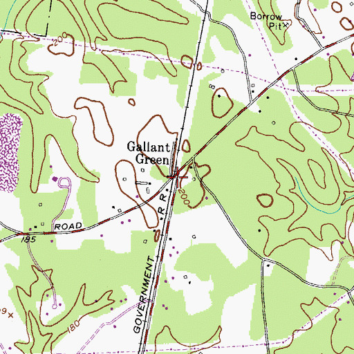Topographic Map of Gallant Green, MD