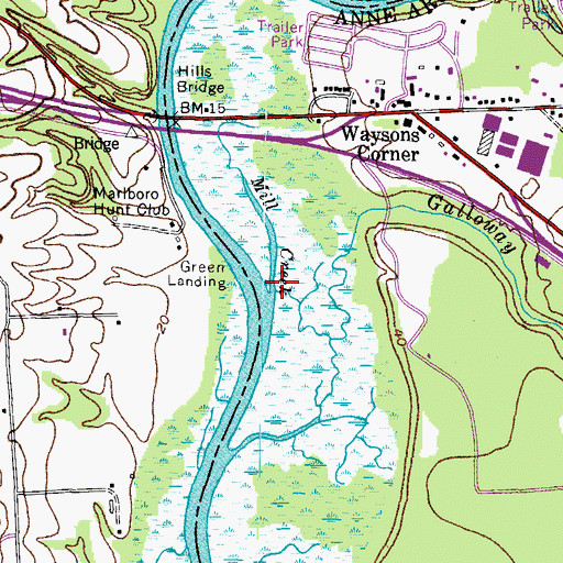 Topographic Map of Galloway Creek, MD