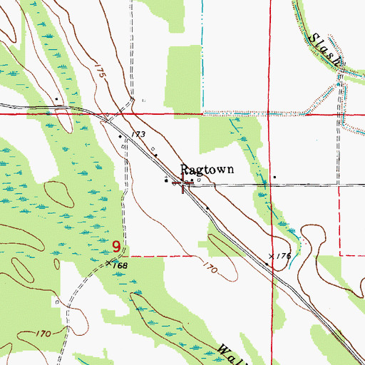 Topographic Map of Ragtown, AR