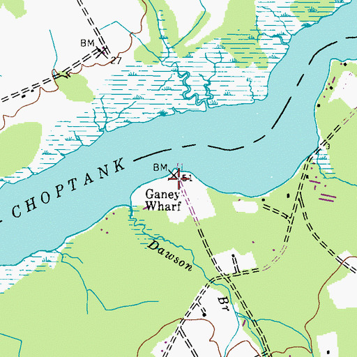 Topographic Map of Ganey Wharf, MD