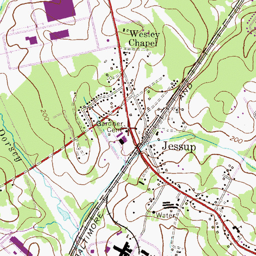 Topographic Map of Gardner Cemetery, MD
