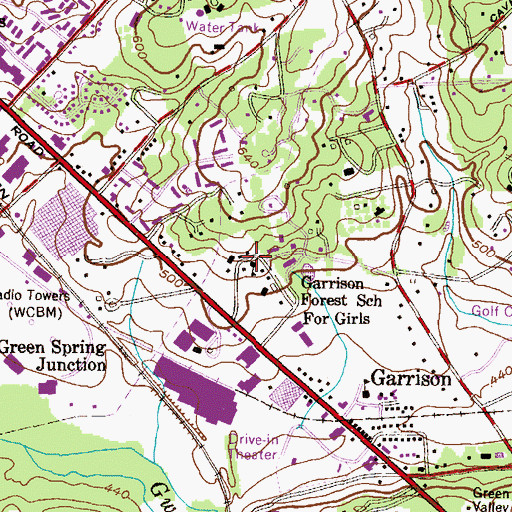 Topographic Map of Garrison Forest School for Girls, MD
