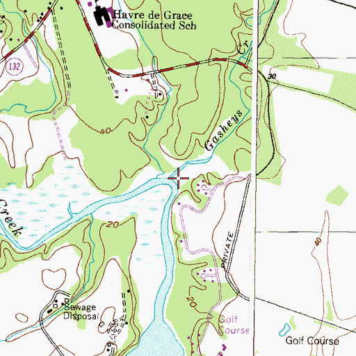 Topographic Map of Gasheys Creek, MD