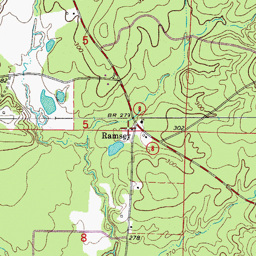 Topographic Map of Ramsey, AR