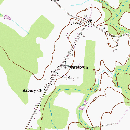 Topographic Map of Georgetown, MD