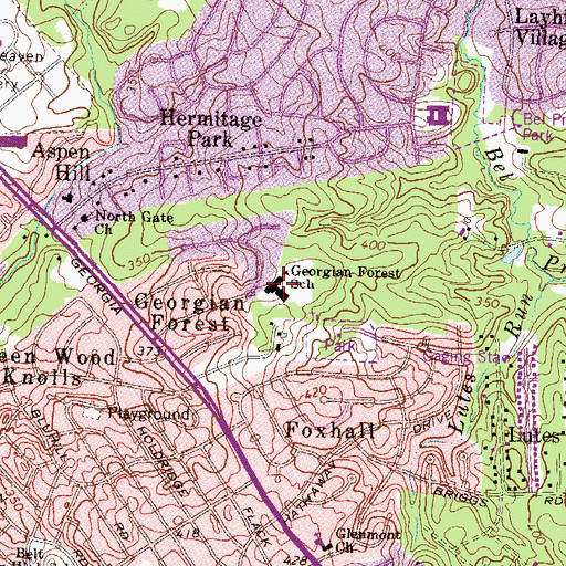 Topographic Map of Georgian Forest Elementary School, MD