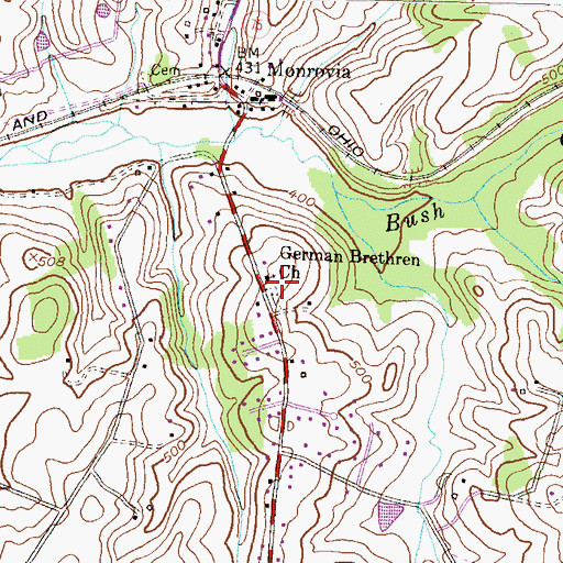 Topographic Map of German Brethren Church, MD