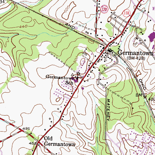Topographic Map of Germantown Elementary School, MD