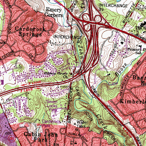 Topographic Map of Gibson Grove Church, MD