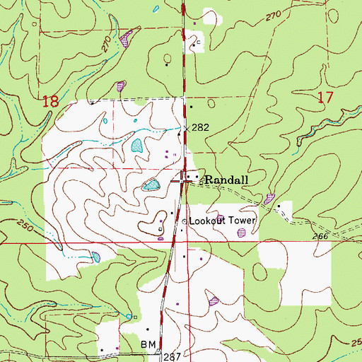 Topographic Map of Randall, AR