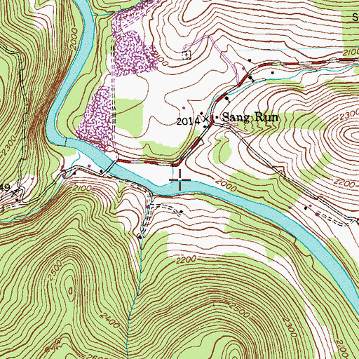 Topographic Map of Ginseng Run, MD