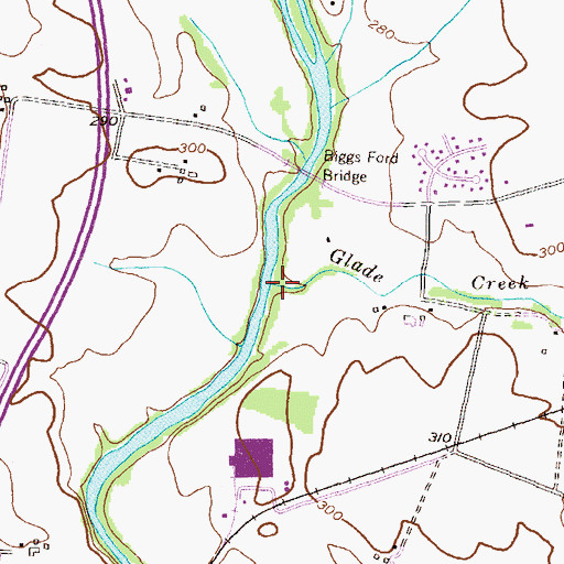 Topographic Map of Glade Creek, MD