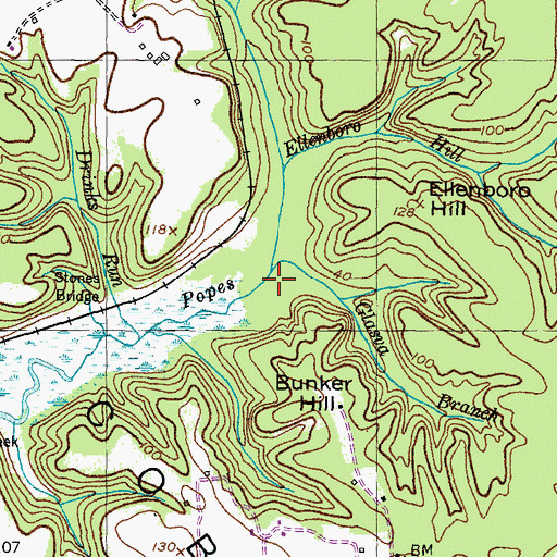 Topographic Map of Glasva Branch, MD