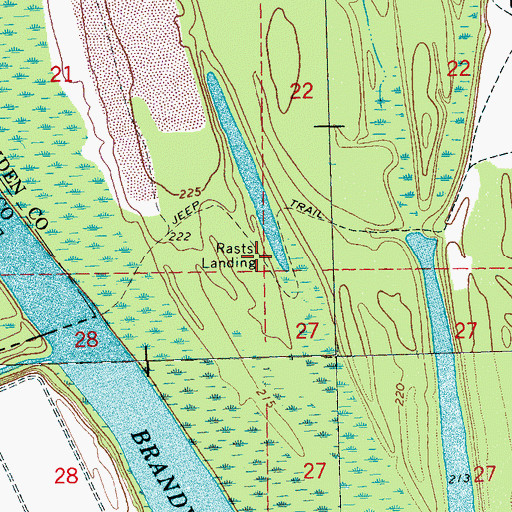 Topographic Map of Rasts Landing, AR