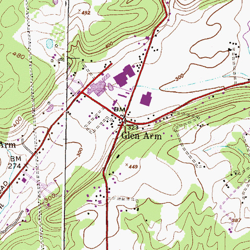 Topographic Map of Glen Arm, MD