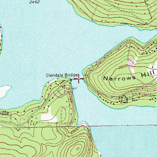 Topographic Map of Glendale Bridge, MD