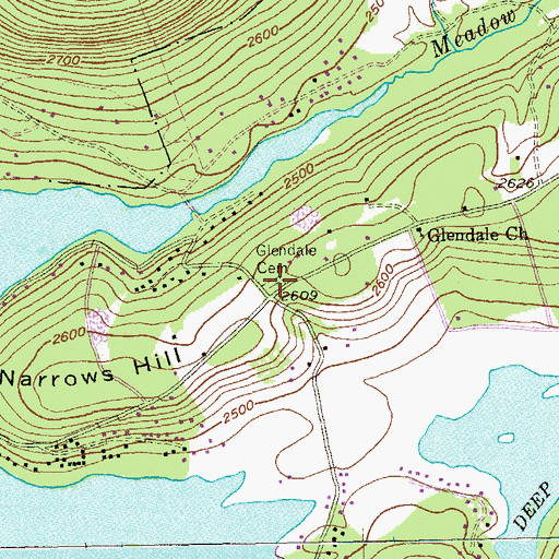 Topographic Map of Glendale Cemetery, MD