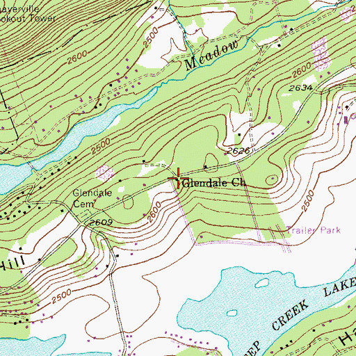 Topographic Map of Glendale Church, MD