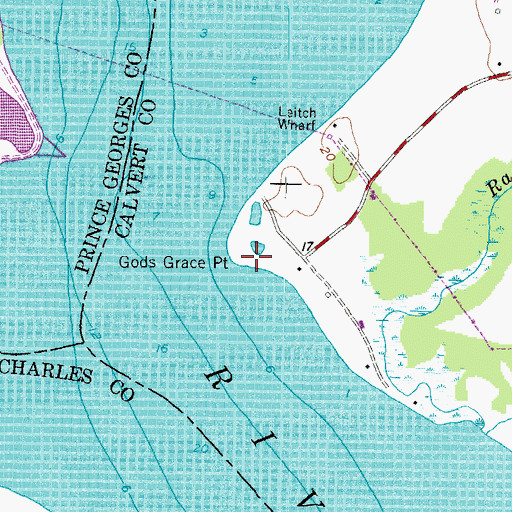 Topographic Map of Gods Grace Point, MD