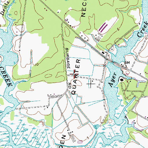 Topographic Map of Golden Quarter Neck, MD
