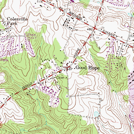 Topographic Map of Good Hope, MD