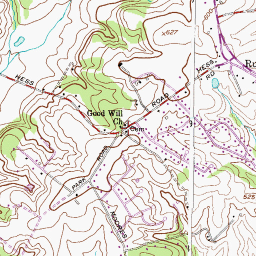 Topographic Map of Good Will Church, MD