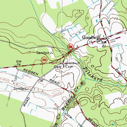 Topographic Map of Goodwill Methodist Cemetery, MD