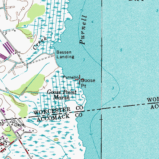 Topographic Map of Goose Point, MD