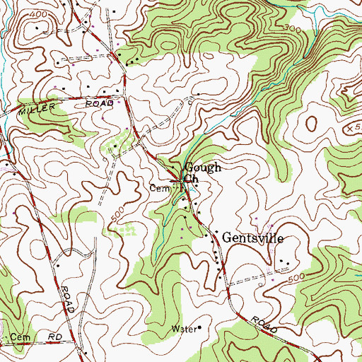 Topographic Map of Gough Church, MD