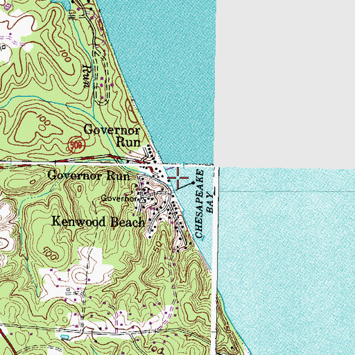 Topographic Map of Governor Run, MD