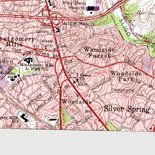 Topographic Map of Grace Church, MD