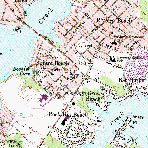 Topographic Map of Grace Baptist Church, MD
