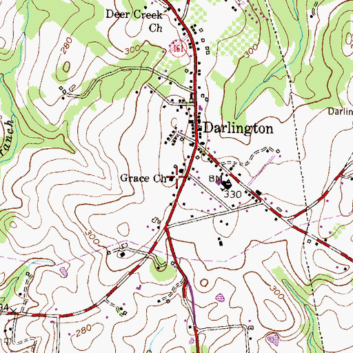 Topographic Map of Grace Church, MD