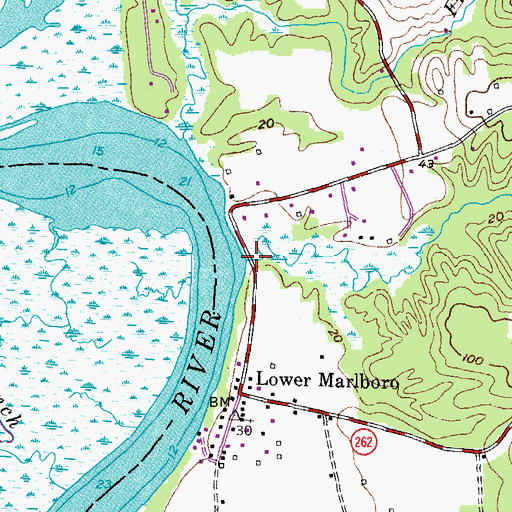 Topographic Map of Graham Creek, MD