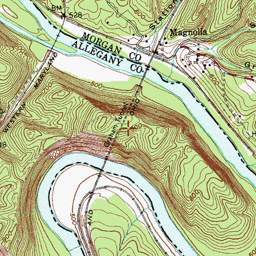 Topographic Map of Graham Tunnel, MD