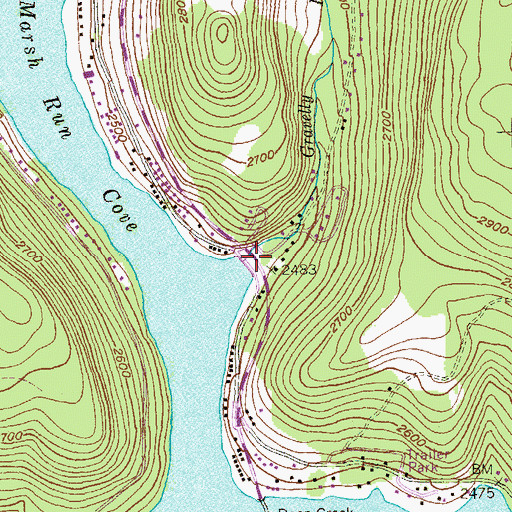 Topographic Map of Gravelly Run, MD