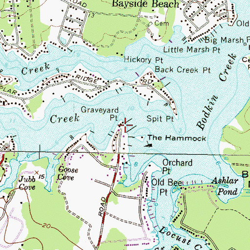 Topographic Map of Graveyard Point, MD