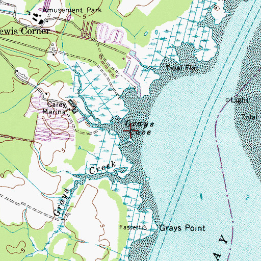 Topographic Map of Grays Cove, MD